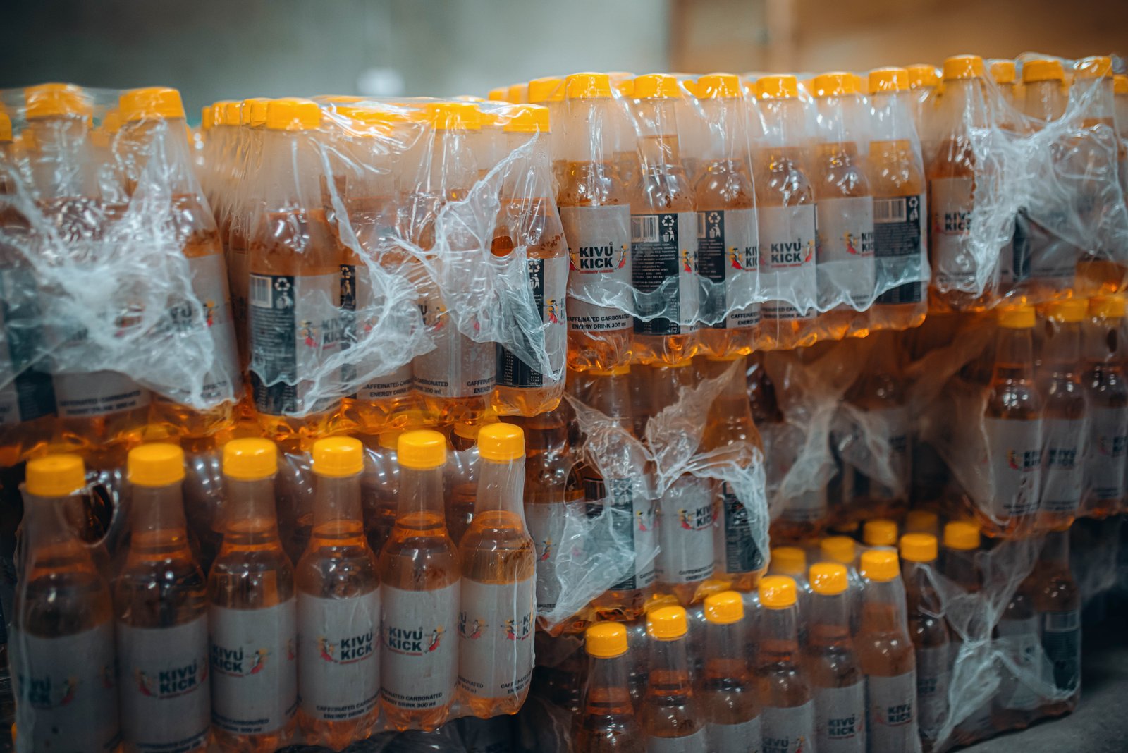 Kivu Kick bottles packed for distribution